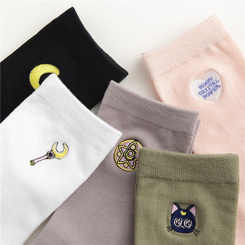 Miss June’s | Women’s | 1 Pair of cotton socks|Creative | Embroidered | Cool | Patterned | Designed | Gift Idea | Casual | Comfortable