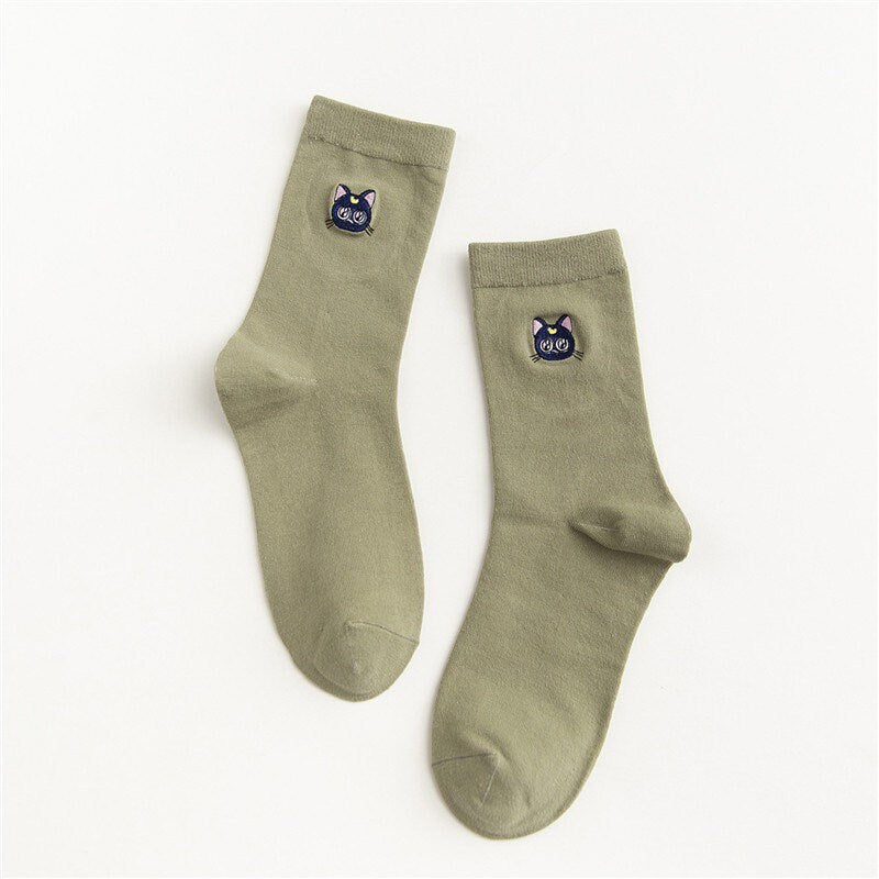 Miss June’s | Women’s | 1 Pair of cotton socks|Creative | Embroidered | Cool | Patterned | Designed | Gift Idea | Casual | Comfortable