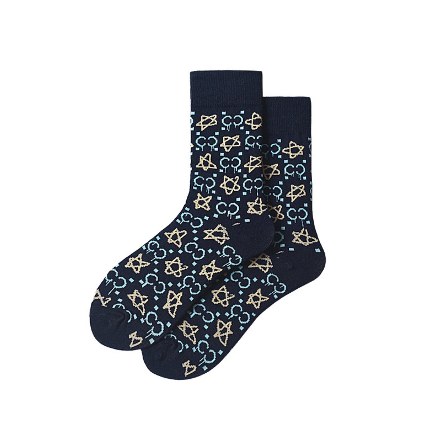 Miss June’s|1 Pair designer cotton socks| Creative| Colorful | Cool | Patterned | Geometric socks| Unisex socks | Casual |