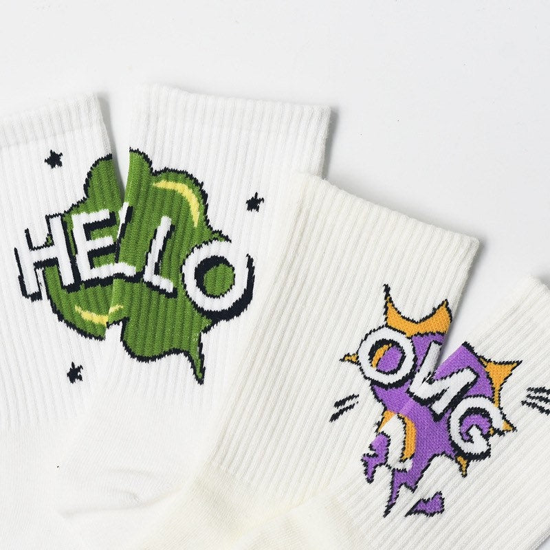 Miss June’s | Women’s | 1 Pair of cotton socks|Creative | School | Cool | Patterned | Designed | Gift Idea | Casual | Comfortable