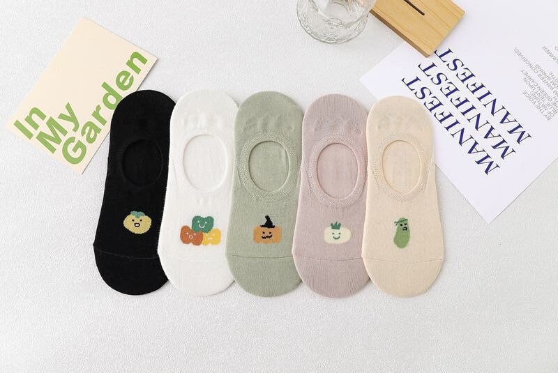 Miss June’s | Women’s 1 pair cotton ankle socks|fruits | Soft | Daily | Cute | Designed | Invisible | Gift Idea | Casual | Comfortable |