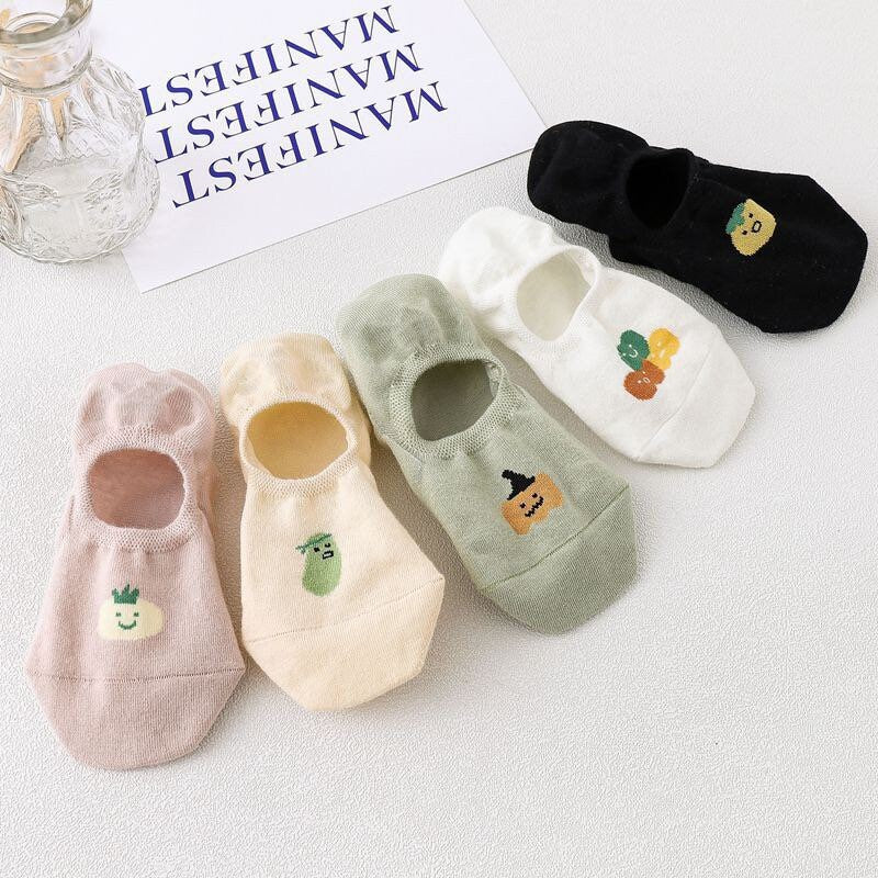 Miss June’s | Women’s 1 pair cotton ankle socks|fruits | Soft | Daily | Cute | Designed | Invisible | Gift Idea | Casual | Comfortable |