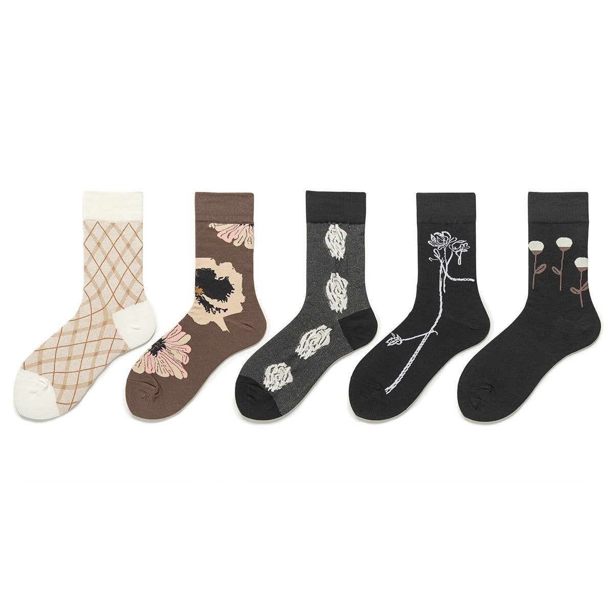 Miss June’s|1 Pair designer cotton socks| Creative| Colorful | Cool | Patterned | Geometric socks| Unisex socks | Casual |