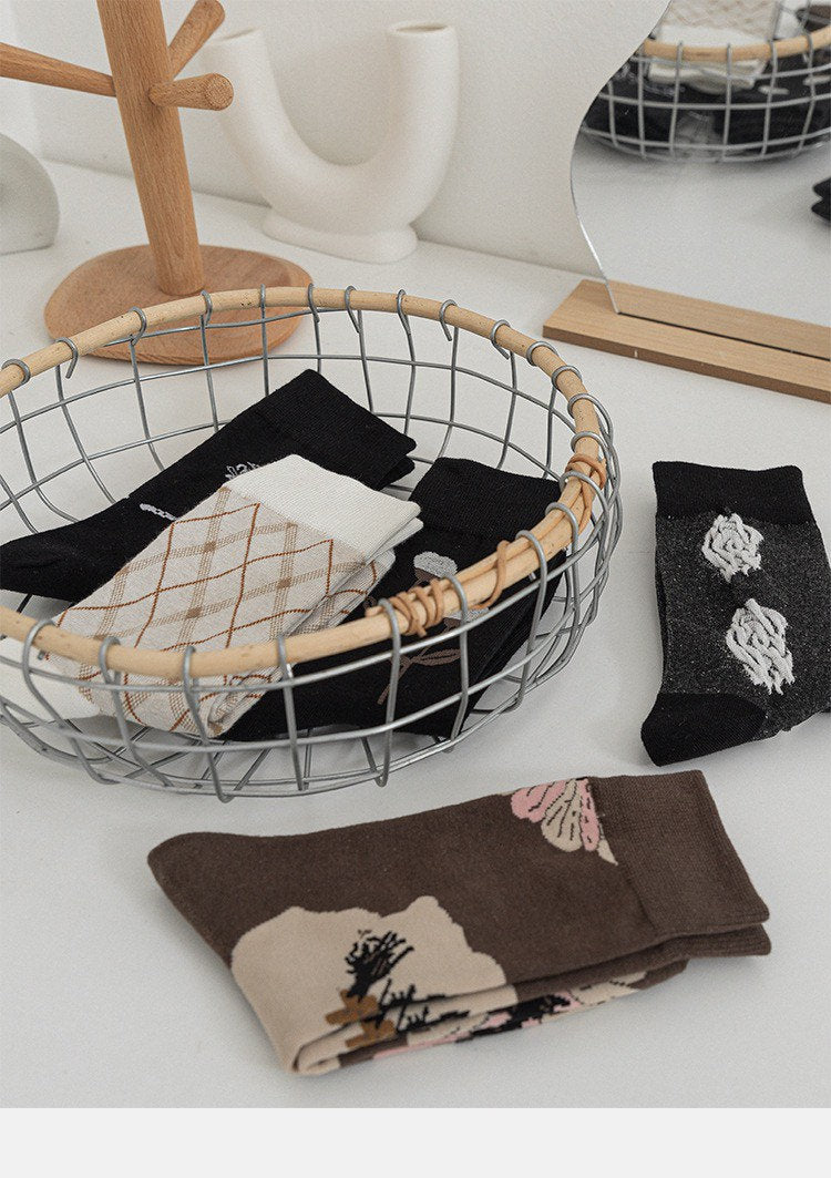 Miss June’s|1 Pair designer cotton socks| Creative| Colorful | Cool | Patterned | Geometric socks| Unisex socks | Casual |