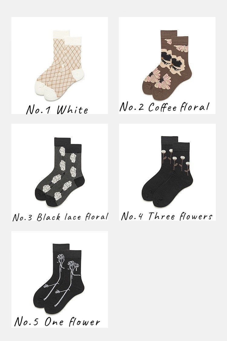 Miss June’s|1 Pair designer cotton socks| Creative| Colorful | Cool | Patterned | Geometric socks| Unisex socks | Casual |