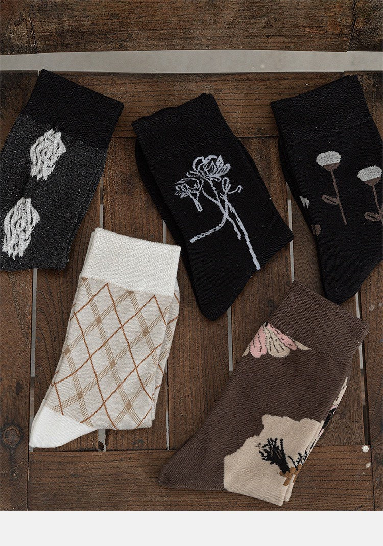 Miss June’s|1 Pair designer cotton socks| Creative| Colorful | Cool | Patterned | Geometric socks| Unisex socks | Casual |