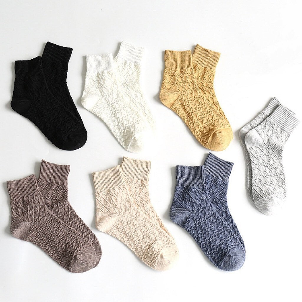 Miss June’s | Women’s | 1 pair cotton lace socks|Daily | Natural | Soft | | Solid color | Gift Idea | Casual | Comfortable | summer | Light