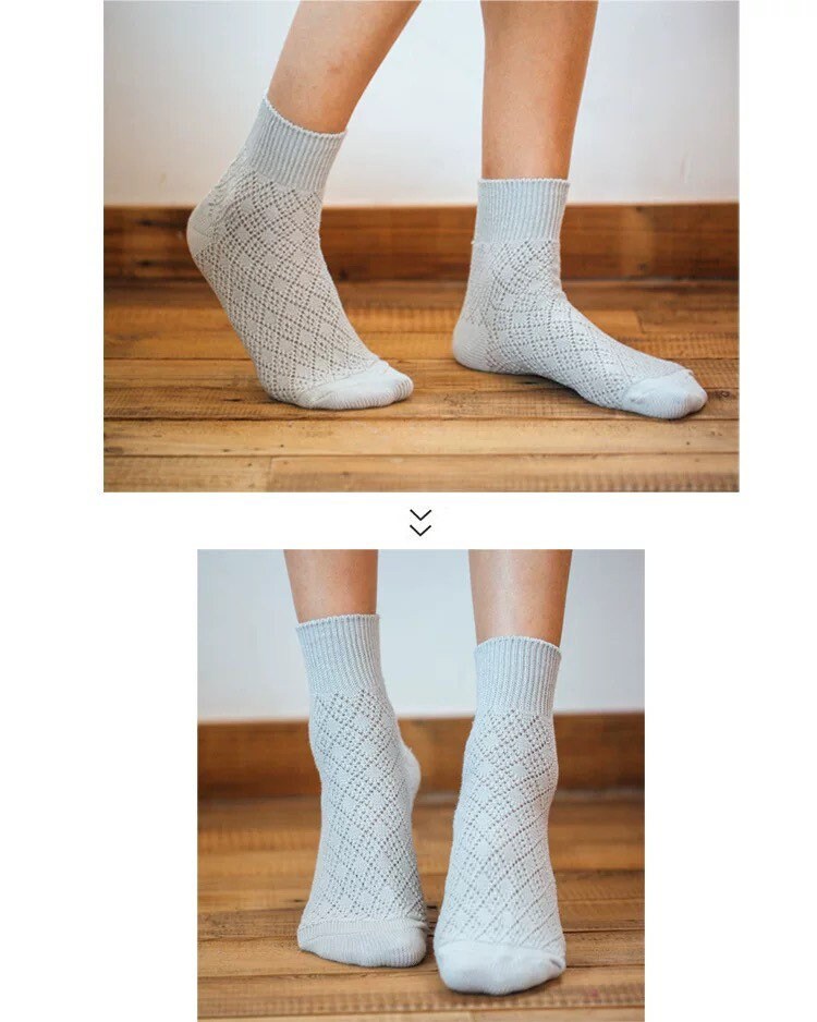 Miss June’s | Women’s | 1 pair cotton lace socks|Daily | Natural | Soft | | Solid color | Gift Idea | Casual | Comfortable | summer | Light