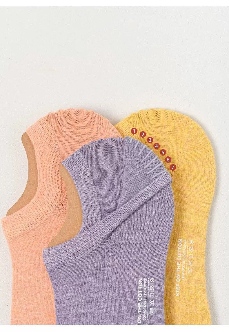 Miss June’s | 1 pair women’s cotton summer socks｜Daily wear | No-show | Spring | Textured | Casual | Gift | Comfortable | sneakers