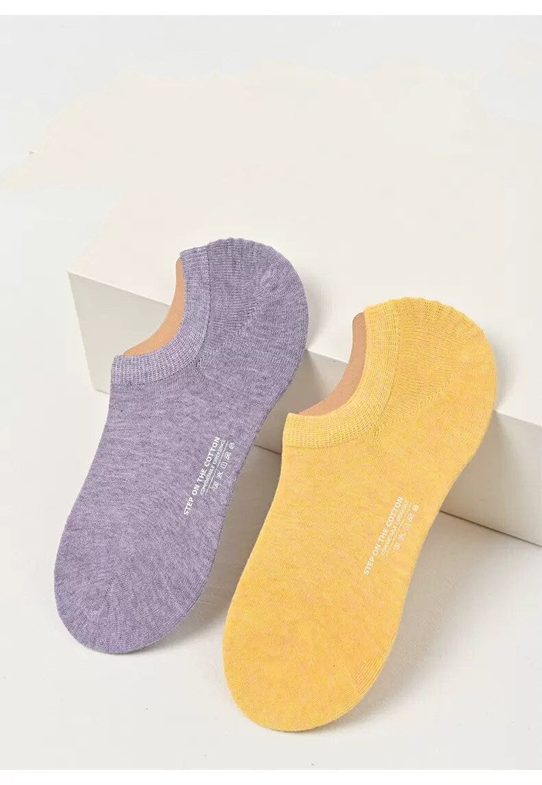 Miss June’s | 1 pair women’s cotton summer socks｜Daily wear | No-show | Spring | Textured | Casual | Gift | Comfortable | sneakers