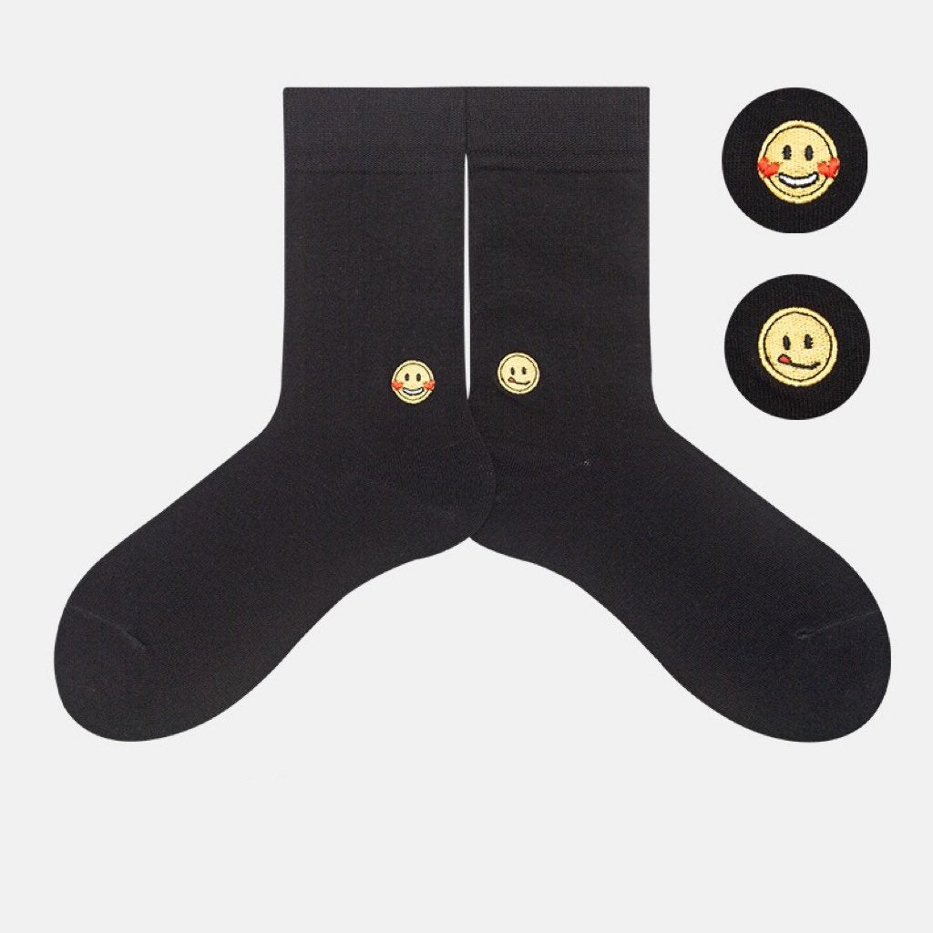 Miss June’s | Women’s | 1 pair embroidered cotton socks|Daily | Soft | Designed | Solid color | Gift Idea | Casual | Stylish | Comfortable