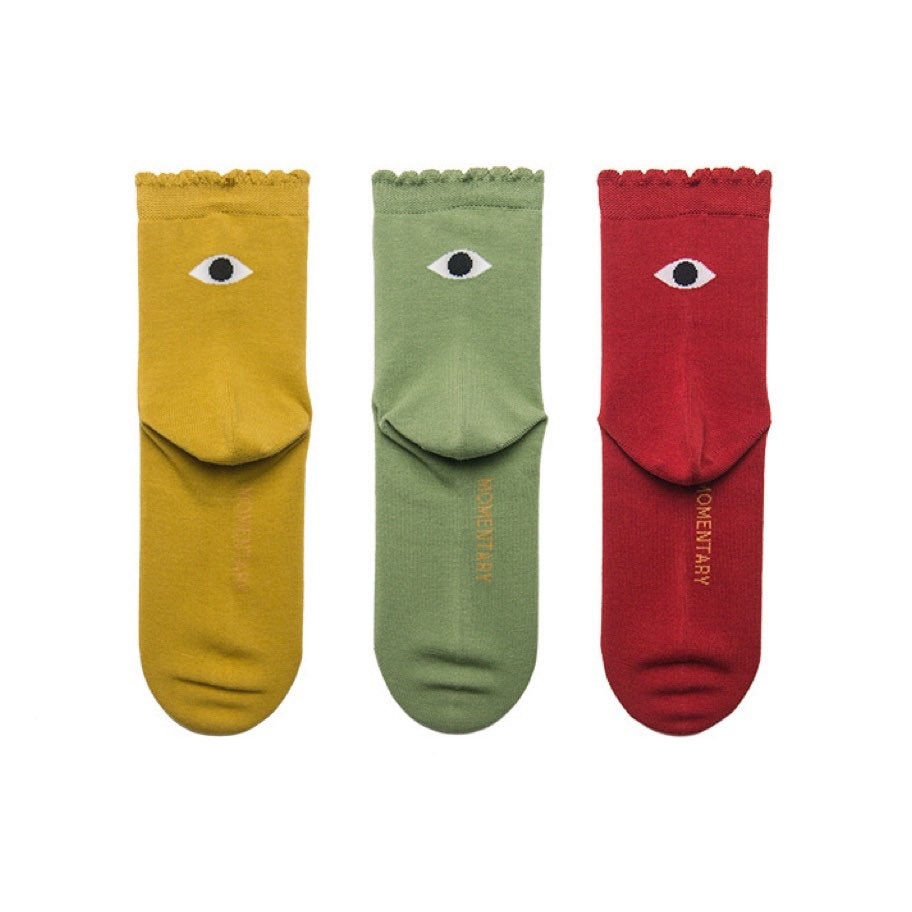 Miss June’s | Women’s | 1 pair cotton socks|Daily | Eye | Soft | Designed | Solid color | Gift Idea | Casual | Stylish | Comfortable
