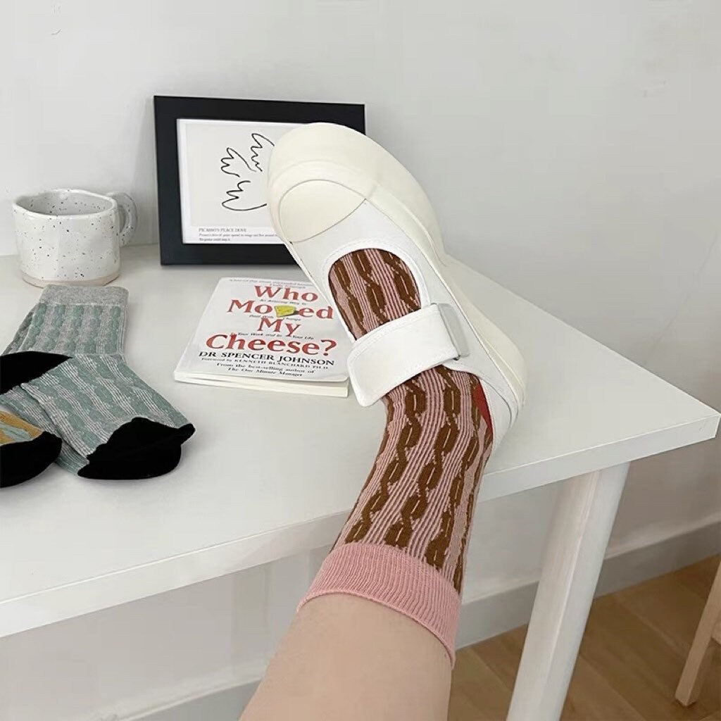 Miss June’s | Women’s | 1 pair cotton socks|Daily | Textured| Soft | Designed | colorful | Gift Idea | Casual | Stylish | Comfortable
