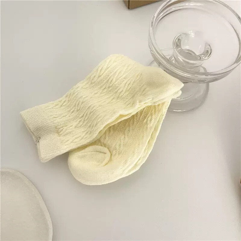 Miss June’s | Women’s | 1 pair cotton socks|Daily | Textured | Soft | Designed | Solid color | Gift Idea | Casual | Stylish | Comfortable