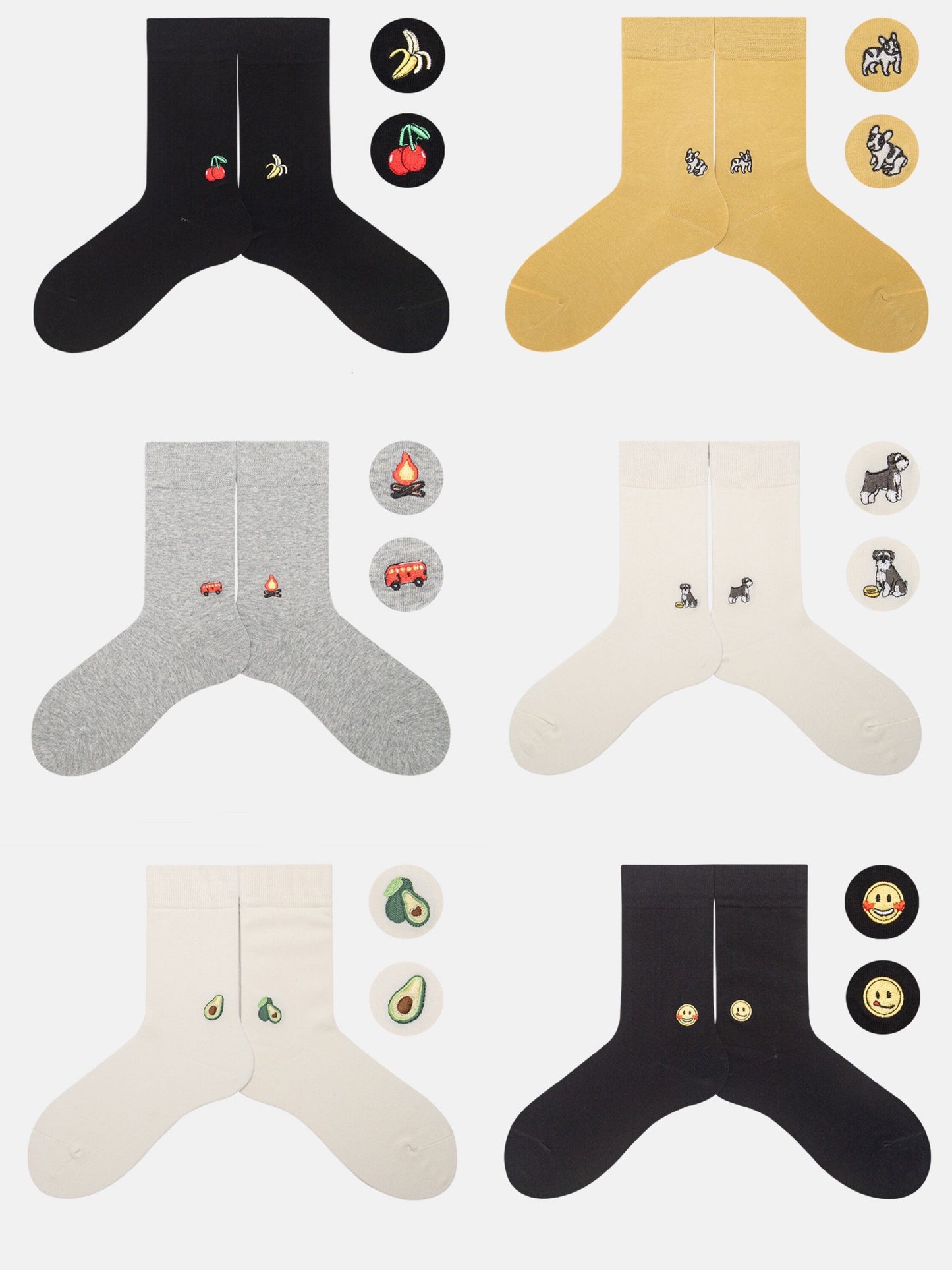 Miss June’s | Women’s | 1 pair embroidered cotton socks|Daily | Soft | Designed | Solid color | Gift Idea | Casual | Stylish | Comfortable