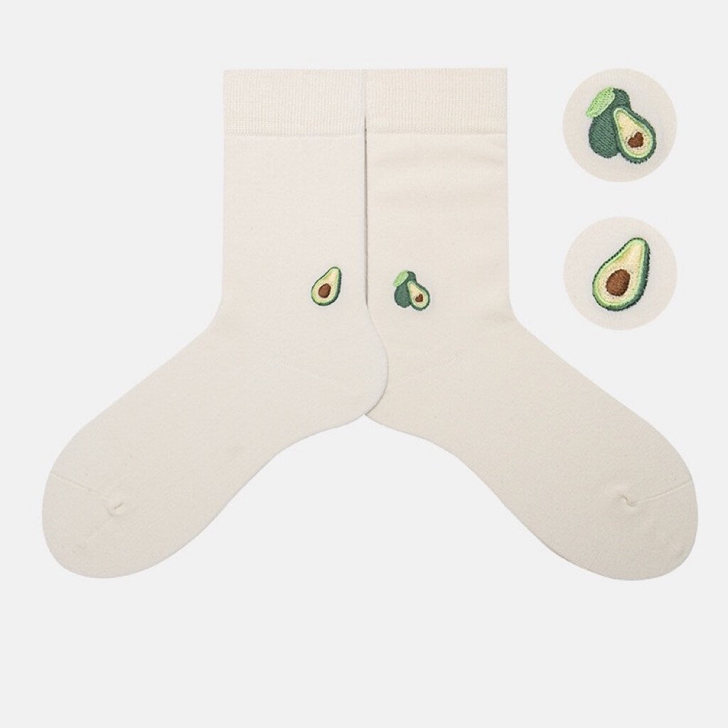 Miss June’s | Women’s | 1 pair embroidered cotton socks|Daily | Soft | Designed | Solid color | Gift Idea | Casual | Stylish | Comfortable