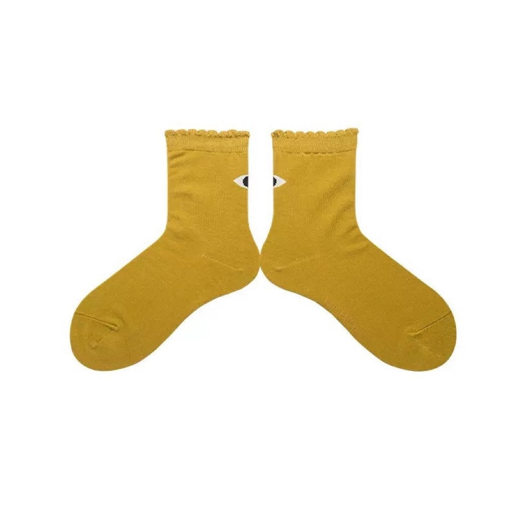 Miss June’s | Women’s | 1 pair cotton socks|Daily | Eye | Soft | Designed | Solid color | Gift Idea | Casual | Stylish | Comfortable