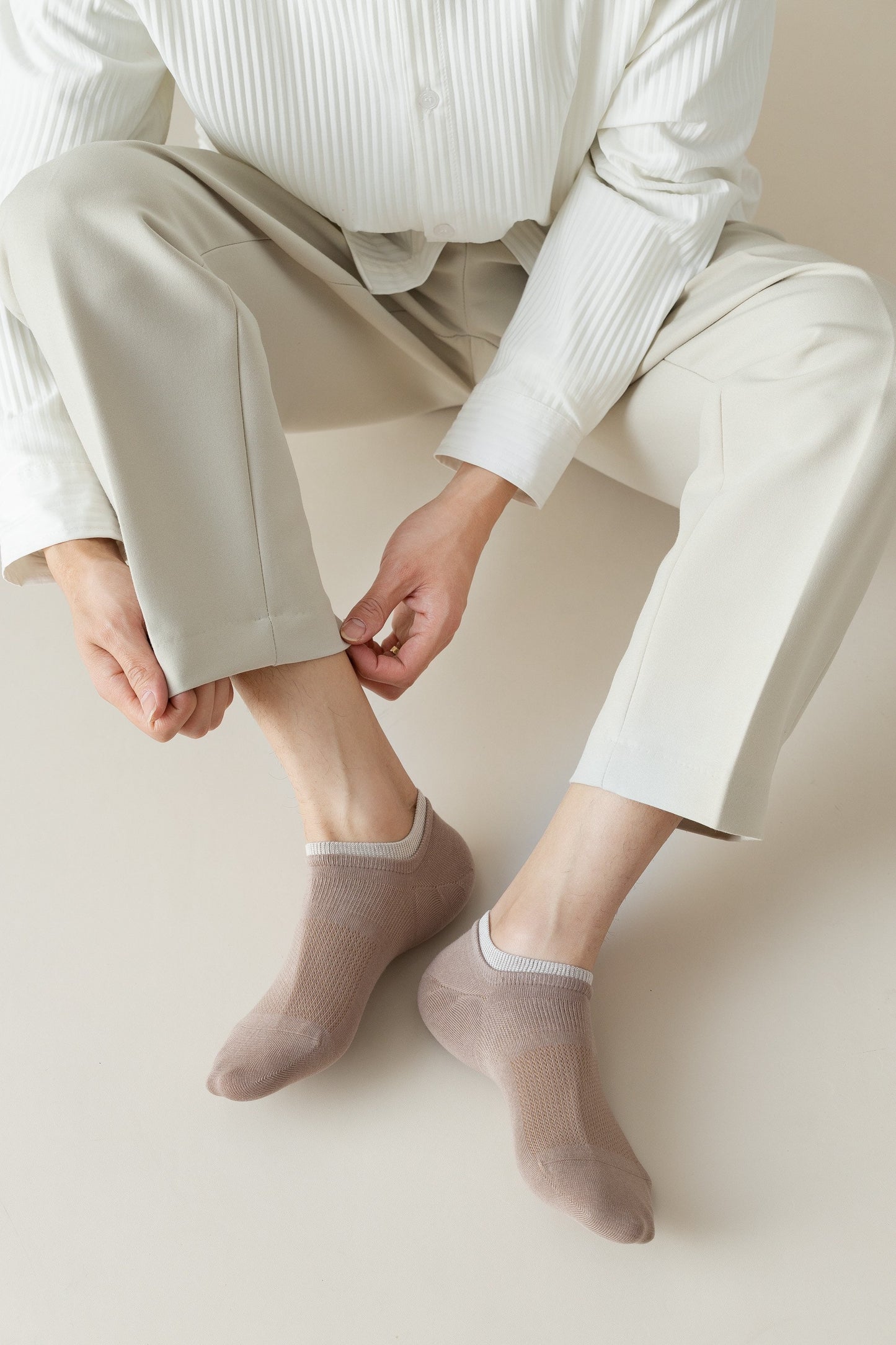 Miss June’s | Men’s | 1 pair Cotton ankle socks | No show | Daily | Natural | Soft | Solid color | Gift Idea | Casual | Summer