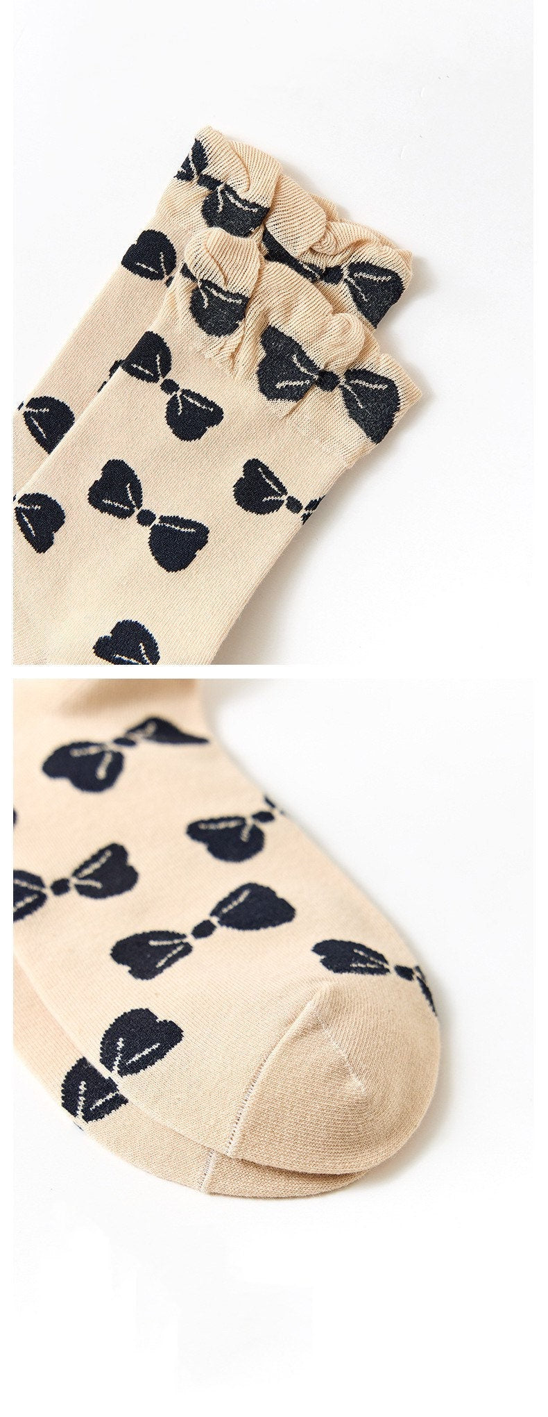 Miss June’s | Set of 3 pairs cotton socks | Cute | Black | daily | Patterned | Designed | Women | Gift Idea | Casual | Stylish | Comfortable