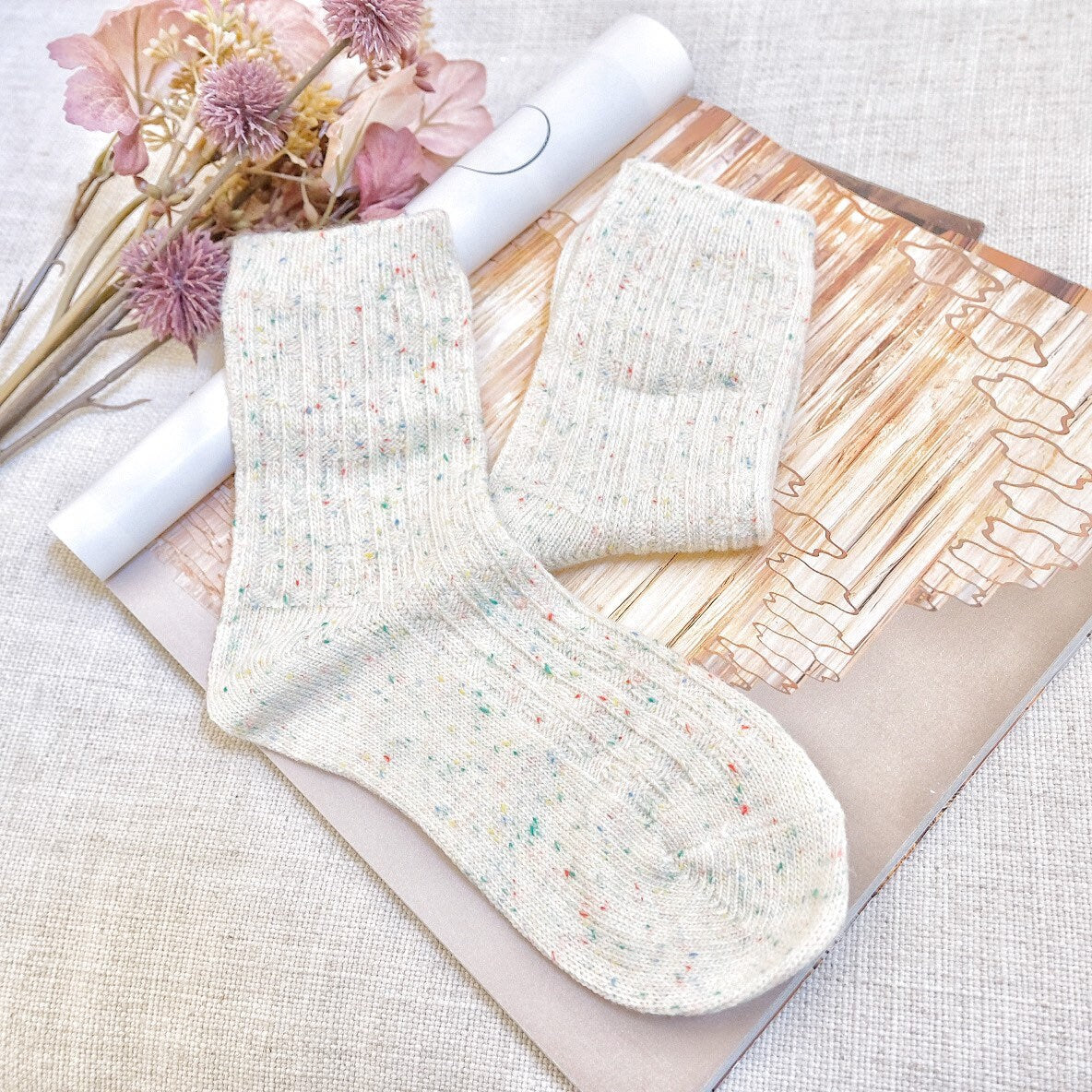 Miss June’s| 1 Pair Wool Angora blended socks|winter| Warm | Soft | High quality| Gift idea | Thanksgiving |women’s socks|Cozy