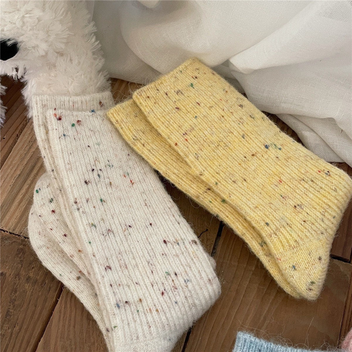 Miss June’s | Women’s | 1 pair of socks|Colorful | Warm | Wool | Winter | Soft |Gift Idea | Casual | Daily | Comfortable| Cozy