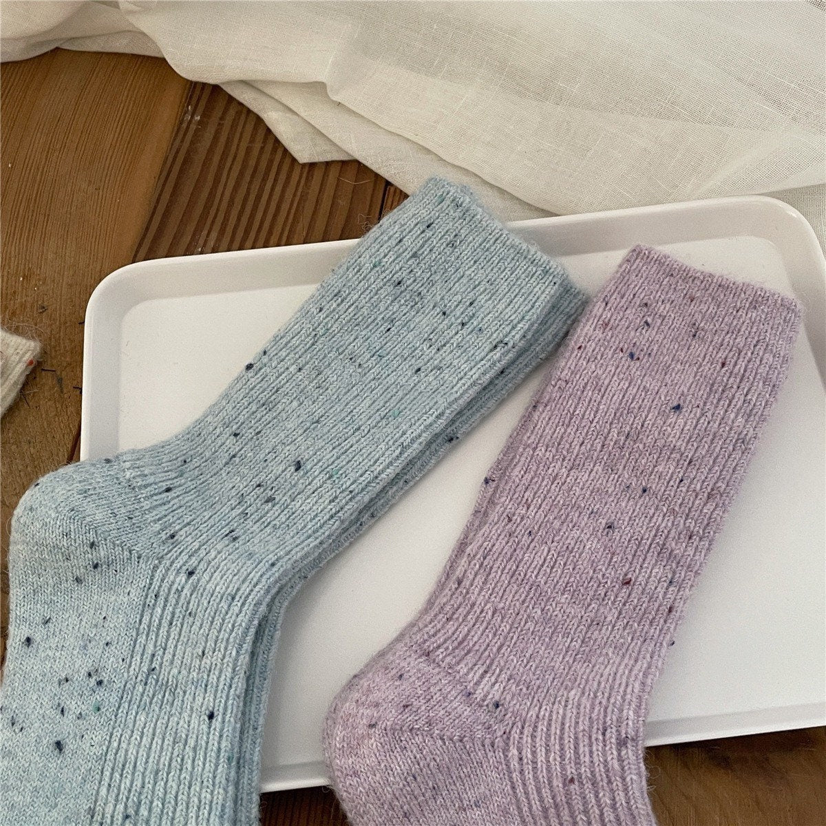 Miss June’s |  Women’s | 1 pair of socks｜Colorful | Warm | Wool | Winter | Soft |Gift Idea | Casual | Daily | Comfortable| Cozy