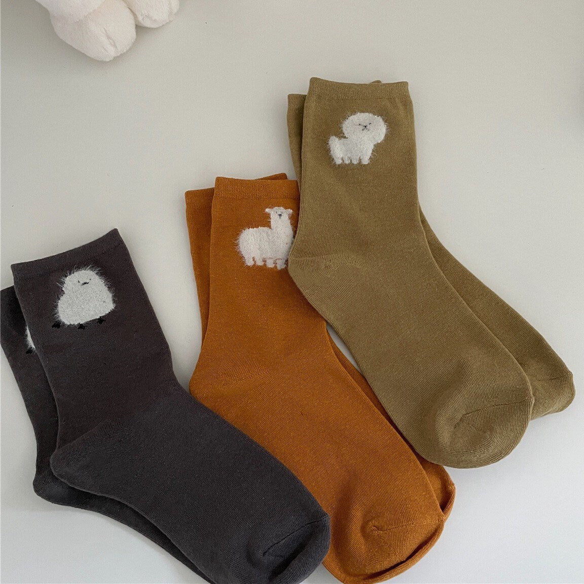 Miss June’s | 1 pair Women’s cute animal cotton socks|Creative | Colorful | Paint | Patterned | Designed | Art | Gift Idea | Casual |