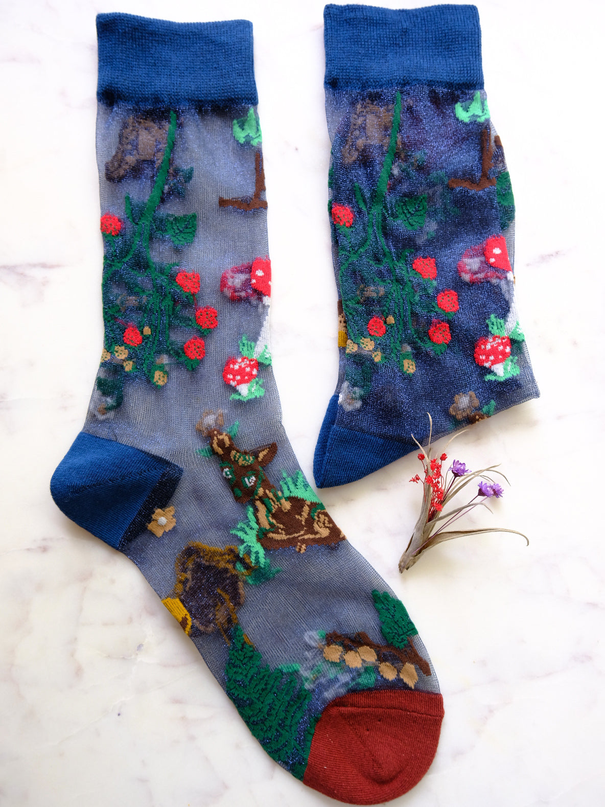 Miss June’s | Women’s Glass Silk-like Transparent socks | Cute | Colorful | Summer | Patterned | Gift Idea | Casual | Comfortable | Floral |