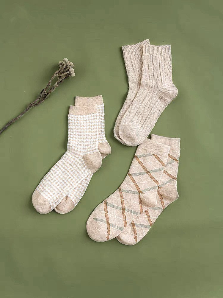 Miss June’s | Set of 3 pair of socks | Daily | Daily | Casual | Patterned | Cotton | Women | Gift Idea | Casual | Stylish | Comfortable