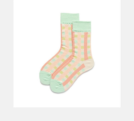 Miss June’s, Women’s Cotton socks ,Cute socks，Colorful socks, Cool socks, Plaid socks, Patterned socks, Women’s socks