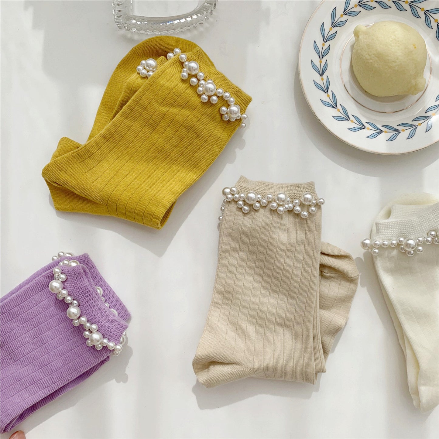 Miss June’s | Women’s | 1 pair cotton Beading socks｜Creative | Colorful |Craft| Cotton | Designed | Art | Gift Idea | Cute | Comfortable