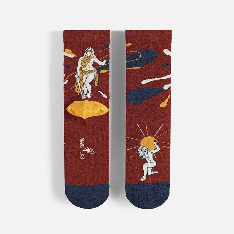 Miss June’s｜1 Pair cotton designer socks| Creative| Colorful | Cool | Patterned | Geometric socks| Unisex socks | Casual |Art