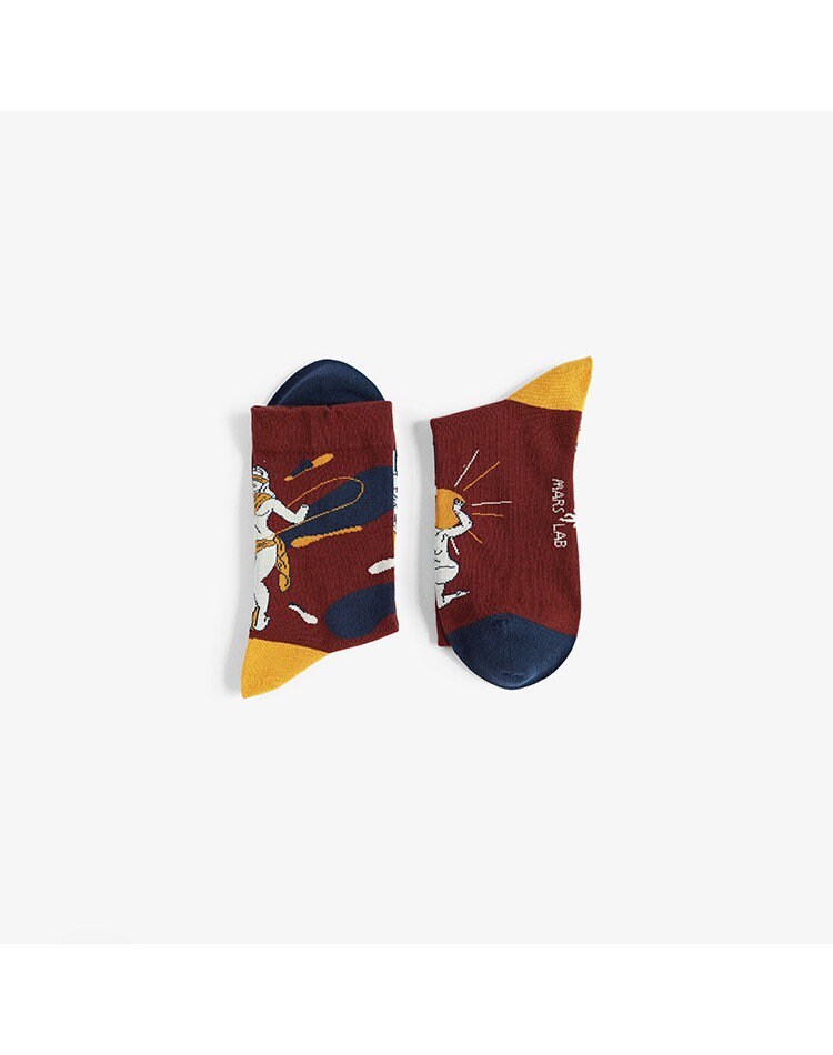 Miss June’s｜1 Pair cotton designer socks| Creative| Colorful | Cool | Patterned | Geometric socks| Unisex socks | Casual |Art