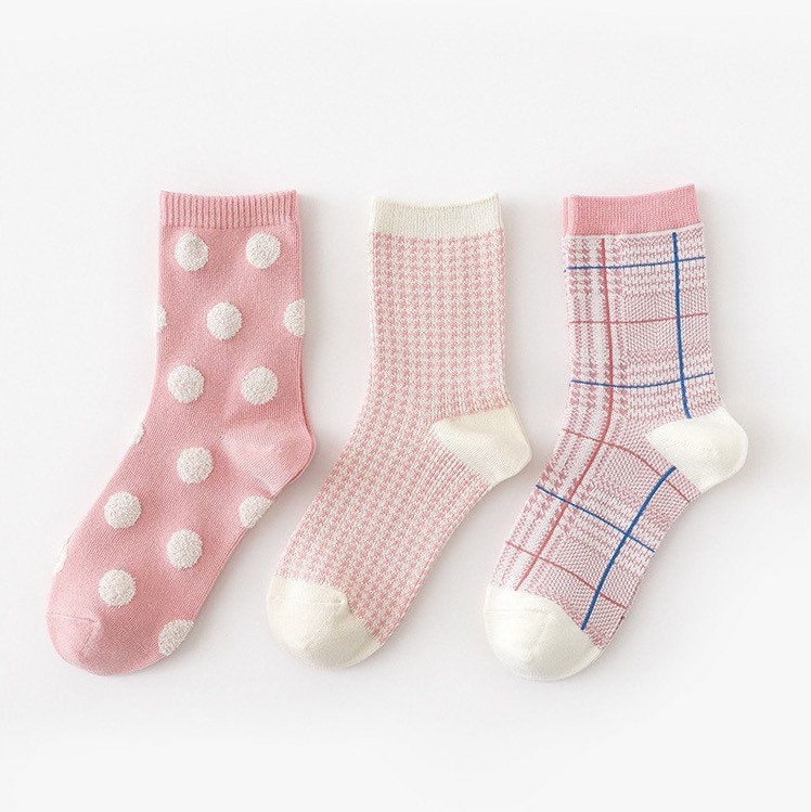 Miss June’s | Women’s | Set 3 pairs cotton socks| Cute | Colorful | Cool | Patterned | Designed | Women | Gift Idea | Casual | Comfortable