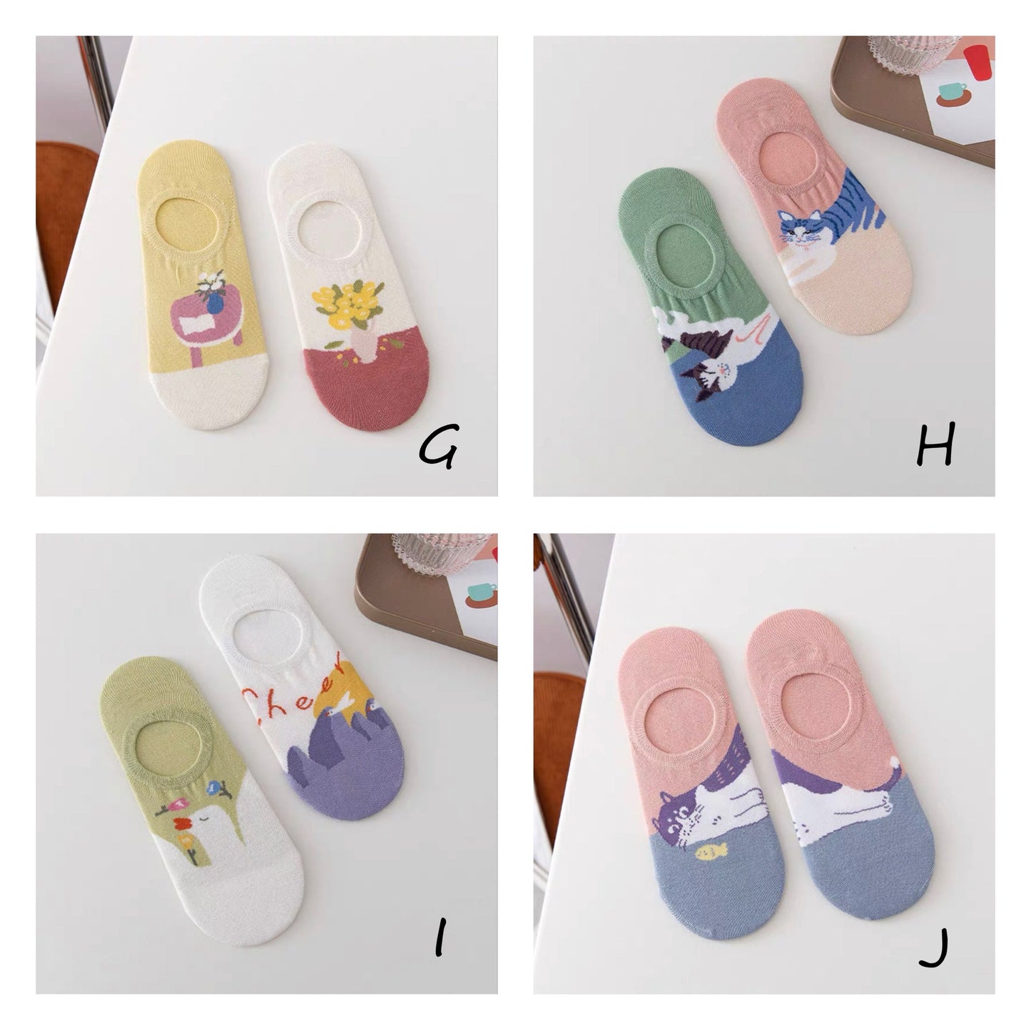 Miss June’s | Women’s 2 pairs cotton ankle socks｜animals | Patented | Daily | Cute  | Designed | Embroidered | Gift Idea | Comfortable |