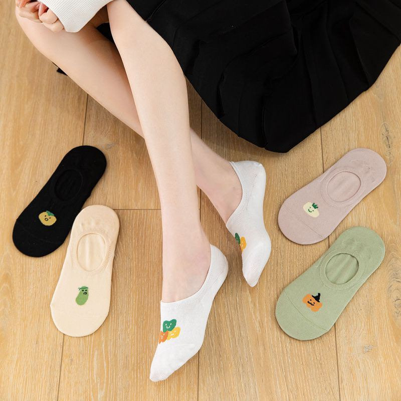 Miss June’s | Women’s 1 pair cotton ankle socks｜fruits | Soft | Daily | Cute  | Designed | Invisible | Gift Idea | Casual | Comfortable |