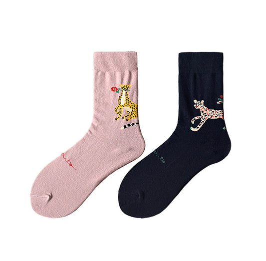 Miss June’s｜1 Pair designer cotton socks| Creative| Colorful | Cool | Patterned | Geometric socks| Unisex socks | Casual |