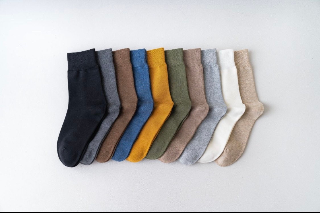 Miss June’s | Men’s | 1 pair 98% Cotton socks | Daily | Natural | Soft | Designed | Solid color | Gift Idea | Casual | Stylish | Comfortable