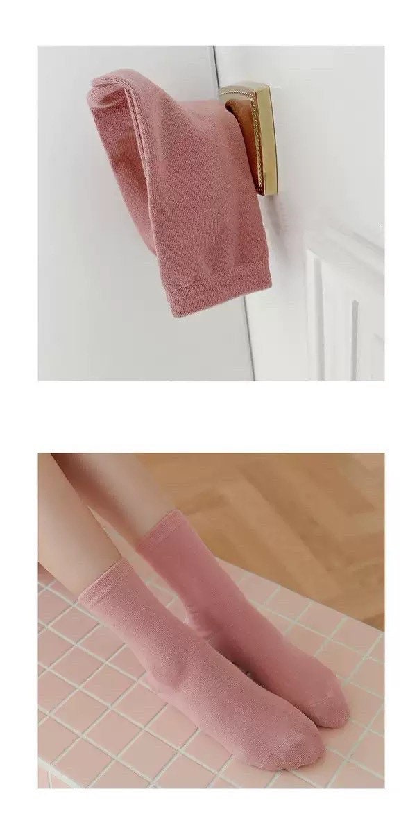 Miss June’s | Women’s | 1 pair cotton socks｜Daily | Natural | Soft | Designed | Solid color | Gift Idea | Casual | Stylish | Comfortable