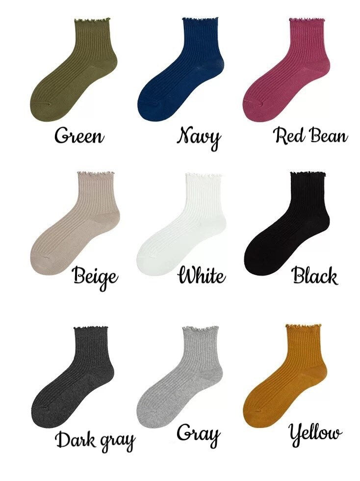 Miss June’s | Women’s | 1 pair cotton socks｜Daily | Cute | Soft |  | Solid color | Gift Idea | Casual | Comfortable | skirt | Loafer