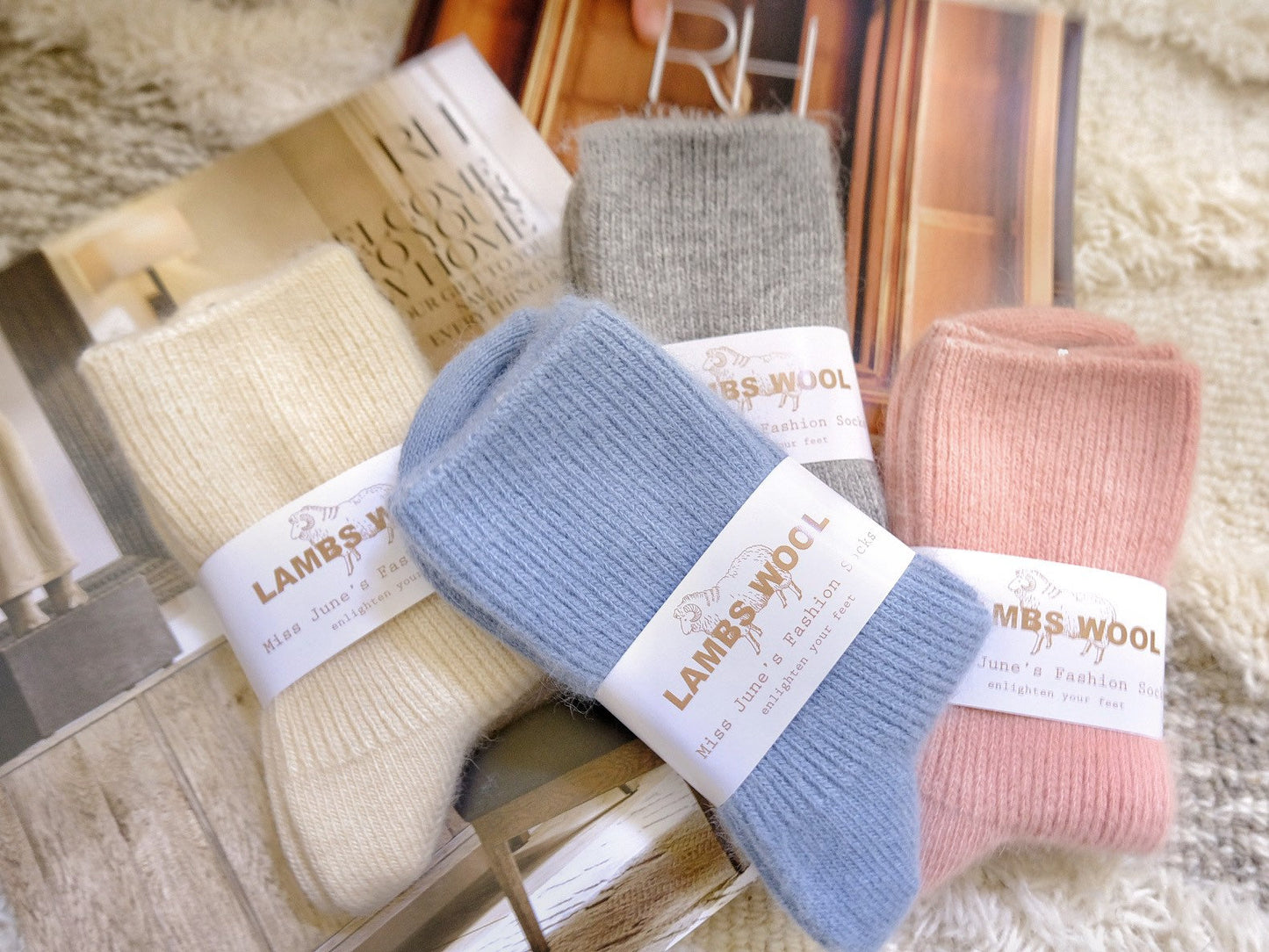 Miss June’s| 1 Pair  Cashmere Wool blended socks|Size5–7 | winter| Warm | Soft | High quality| Gift idea | Thanksgiving |women’s socks| Cozy