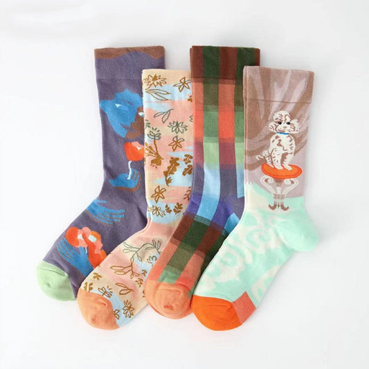 Miss June’s, Cute socks,colorful socks,cool socks,patterned socks,check patterned socks, women’s cotton socks,Casual socks