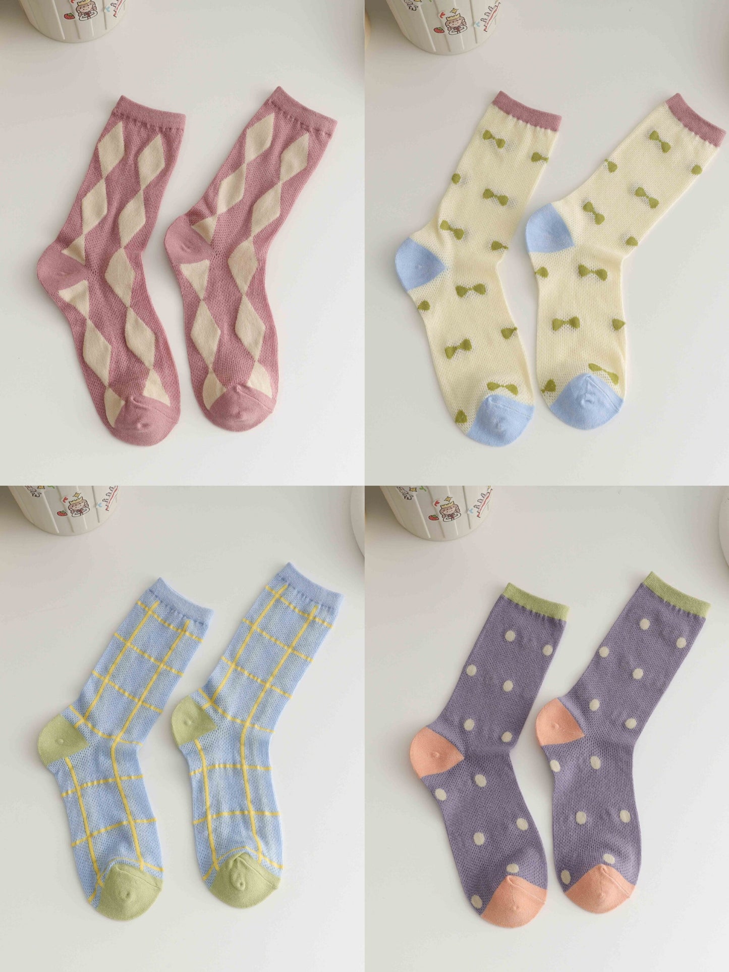 Miss June’s| Women’s light weight cotton blended socks | Cute | Colorful | Summer | Patterned | Gift Idea | Casual | Comfortable |